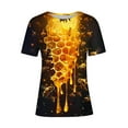 thumbnail image 4 of Tnhcen Women's Summer Honey Themed Crewneck T-Shirt | World Bee Day Print Casual Tops | Plus Size Friendly (S-3XL) Polyester Spandex Blend Shirts, 4 of 4