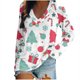 thumbnail image 2 of Pntutb Moda Mujer Casual Cuello en V Navidad Impreso Camiseta de manga larga Pntutb Pntutb-3143, 2 of 4