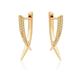 thumbnail image 1 of Aretes Xtellar Dorados Forma Y Con Zirconias Brillantes, 1 of 1