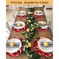 thumbnail image 3 of 13 Inch Round Placemats Set of 6, Red Geometric Non Slip Heat Insulation PP Table Mats, Modern Abstract Black White Striped Lines Washable Place Mats for Kitchen Dining Party Table Decor, 3 of 6