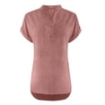 thumbnail image 3 of Womens Shirts Fashion Casual V Neck Button Short Sleeve T Shirt on Sale, 3 of 6
