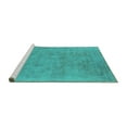 thumbnail image 2 of Ahgly Company Machine Washable Indoor Square Oriental Turquoise Blue Industrial Area Rugs, 8' Square, 2 of 4