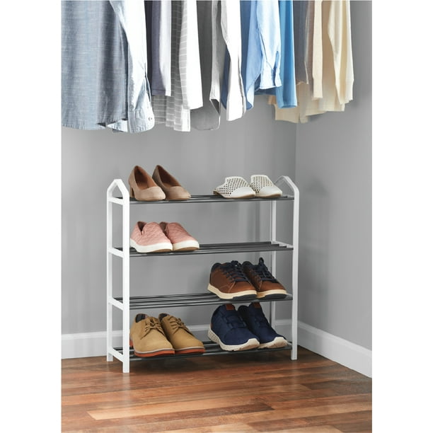 Mainstays 4 Tier Shoe Rack Walmart Com Walmart Com