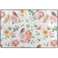 thumbnail image 4 of SKYSONIC 72x48in Bird Pink Flower Area Rug, Spring Rose Non-Slip Floor Carpet for Indoor Living Dining Room and Bedroom Area, 4 of 7