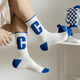 thumbnail image 2 of Calcetines azules de marea Klein, calcetines Big C, calcetines de cuadros para estudiantes, tendencia ins, medias medias, calcetines deportivos largos de otoño e invierno, 2 of 6