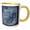 Yellow/White, variant on 3drose, Silver Vines, 11oz Two-tone Red Mug