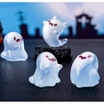 thumbnail image 5 of Fnochy Halloween Decorations Luminous Mini Resin Ghost - Glow in The Dark Miniature Ghost Figurines Cute Small Ghost Garden, Ornament Statue for Garden Aquarium Potted Plants Halloween Decorations, 5 of 9