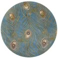 thumbnail image 1 of HomeRoots 349716 Tapis Rond en Laine Bleu 5 Pi. 6 Po., 1 of 1