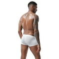 thumbnail image 5 of Ticikt Men's Square Leg Swim Briefs Tight Swim Trunks Swimsuit Athletic Bathing Suit Swimwear with Liner,Color:White,M, 5 of 6