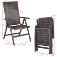 thumbnail image 2 of Costway 2 PCS Rotin Pliant Chaises Inclinables en Osier Extérieur Chaises Portables Accoudoir, 2 of 10