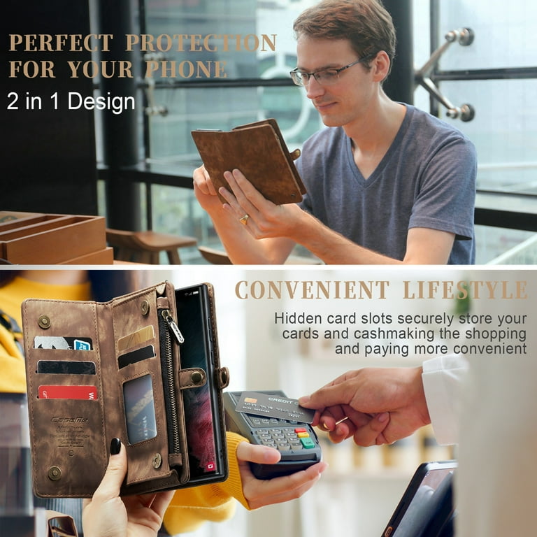 Dteck Apple iPhone 8/7 Case,Retro Wallet Leather Matte Detachable