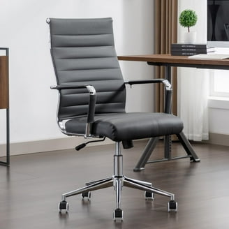 Kithkasa Swivel Desk Task Chair No Wheels, Solid Back Fabric Wood