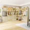 thumbnail image 4 of Homieasy Complete Corner & Straight Closet Organizer Suite:1 Corner Shelf Unit + 4 Tower Systems ( 4-Drawer+ 6-Drawer Options), 24+ Shelves, 4 Hanging Rods, Heavy Duty for Walk-In Closets, White Oak, 4 of 8