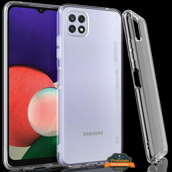 Xpression Case for Samsung Galaxy A22 5G Ultra Slim Thin Transparent Silicone Skin Flexible TPU Gel Rubber Candy Gummy Protective Hybrid Phone Cover [Clear]