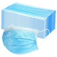thumbnail image 4 of HDFK 50pcs 3 Ply Disposable Face Masks Mask Plus 5PCS Mask Bag High Quality Melt-Blown Material 3 Layers Face Mask for Adults Light Blue With Elatic Ear Loop, 4 of 4