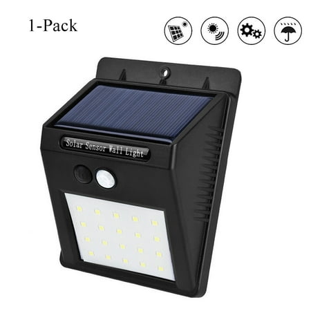 Outdoor Porch Lighting Ideas Solar Outdoor Lights, 20 LED Waterproof Solar Powered Motion Sensor Light with 3 Modes Outdoor Security Lights Wireless Wall Lamp for Porch Patio Garden Path Outside(1 Pack) ()