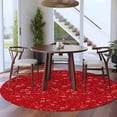 thumbnail image 3 of Round Rugs 7Ft, Red Christmas Round Area Rug Washable Indoor Throw Carpet, Xmas Botanical Floral Rustic Large Non Slip Circle Rug for Dining Room Playroom Home Decor Aesthetic, 3 of 8