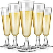 Champagne Flutes Plastic Champagne Glasses Disposable 100 Pack 5.5 Oz Gold Glasses Acrylic Wedding Toasting Cocktail Cups for 2025 Graduation Decorations Birthday Party Supplies