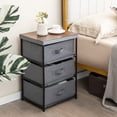 thumbnail image 4 of Gymax 2PCS 3 Drawers Dresser Fabric Storage Tower Organizer Unit Tall Nightstand Side Table, 4 of 9