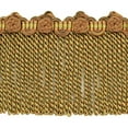 thumbnail image 2 of 5" (12.5cm) Alexander Collection Bullion fringe Trim with Fancy Scroll and Rosette Header # BFAX5,, Sepia Beige #LX05 (Gold Beige, Khaki Brown, Light Orange) 5 Yards (15 ft/4.5m), 2 of 2