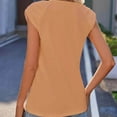 thumbnail image 6 of Timegard Tops for Women Square Neck Cap Sleeve Ruched Slim Fitting Comfy Causal Solid Color Tops Tee, 6 of 8