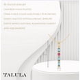thumbnail image 3 of 925 Sterling Silver Gold Plated Aquamarine & Pink Tourmaline Vertical Bar Necklace, Natural Gemstone Pendant, Adjustable 15–16” Chain, 3 of 4