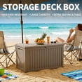 thumbnail image 3 of Joxxoaa 180 Gallon Resin Outdoor Deck Box Waterproof Patio Furniture, Garden Tools, Cushions, Pool Accessories Outside Storage (Grey), 3 of 6