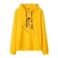 thumbnail image 1 of Sudadera con capucha de manga larga para mujer, sudadera informal holgada con estampado de corazón, Tops informales holgados con cordón para Otoño e Invierno, 1 of 2