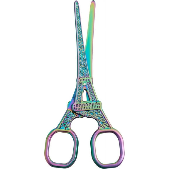 Stainless Steel Scissors Eiffel Tower Rainbow color 14x5.3x0.5cm