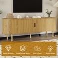 thumbnail image 5 of Juiluna 70.1" TV Cabinet with Storage and Sliding Doors, Wood Media Console Table for TVs Up to 80 Inches, Modern Entertainment Center for Living Room, Bedroom, Hallway, Oak, 5 of 8