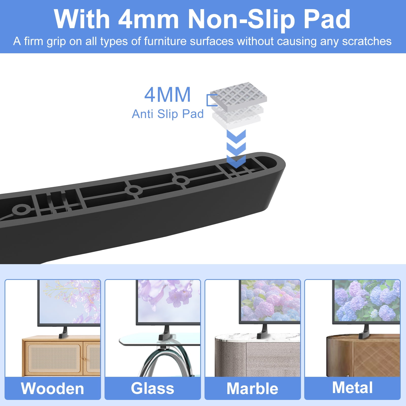 TV Stand Legs for Samsung TV Legs, for UN32N5300 UN32M4500 UN32J4000 UN32J400DAF UN32M4500AF UN32N5300AF UN32J4500AF UN32J4002AF for Samsung TV Stand Legs with Screws Black