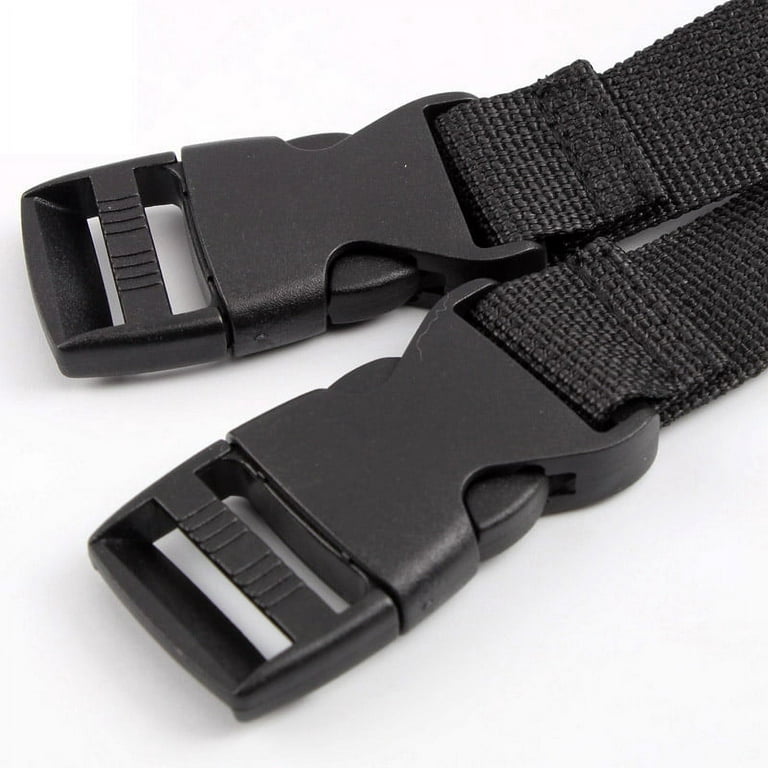 Sydien 10Pcs Black Nylon Utility Straps 1 x 47 Straps with Quick-Release  Adjustable Buckle for Backpacking,Outdoor Activities