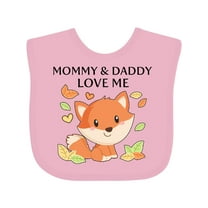 Inktastic Mommy and Daddy Love Me Little Fox Boys or Girls Baby Bib