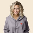 thumbnail image 4 of Dalix Strawberry Embroidered Fleece Cropped Hoodie Cold Fall Winter Women in Storm Gray M Medium, 4 of 5