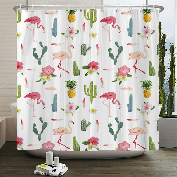 Gre Plant Cactus Printed Shower Curtain Nordic style Simplicity Bathroom Shower