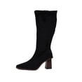 thumbnail image 2 of OKBOP Women's Knee High Boots with Mid Block Heel, Slouchy Faux Suede, Pointy Toe, Pull-On, Comfortable Fall Wear All‑Day Wear Gifts for Women Black 36 Sizes, 2 of 5