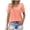 Orange, variant on Women Casual V Neck T Shirt Lace Short Sleeve Curved Top Loose Fit Cute Summer Tops T Shirt Women Short Sleeve Women Tees and Tops Violet Shirt Technical Shirts Women Shirts for Women Casual