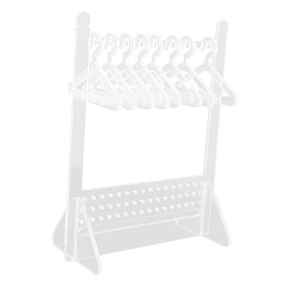 Acrylic Earring Display Stand Jewelry Organizer with Coat Hanger for Pendant