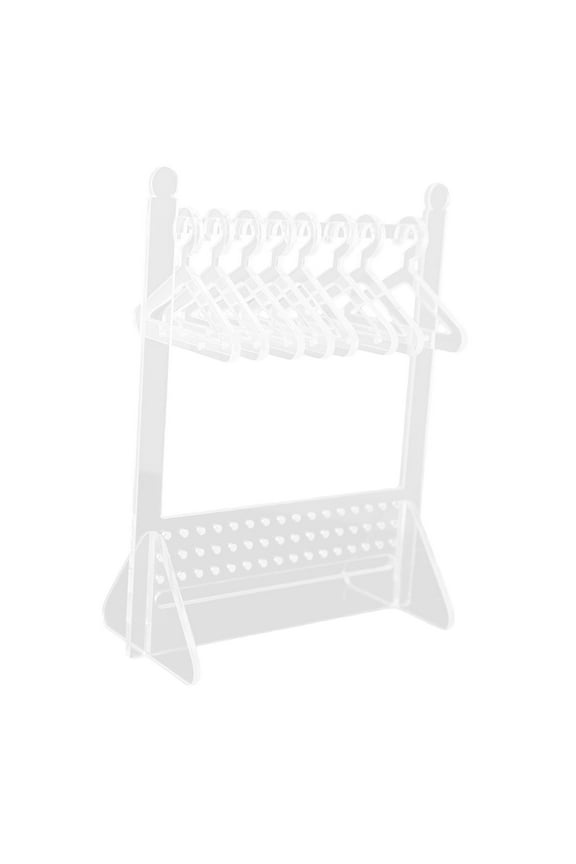 Acrylic Earring Display Stand Jewelry Organizer with Coat Hanger for Pendant