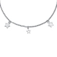 thumbnail image 2 of Bling Jewelry Womens Patriotic Celestial Star Anklet Bracelet with Charms Sterling Silver Rolo Chain, 2 of 3