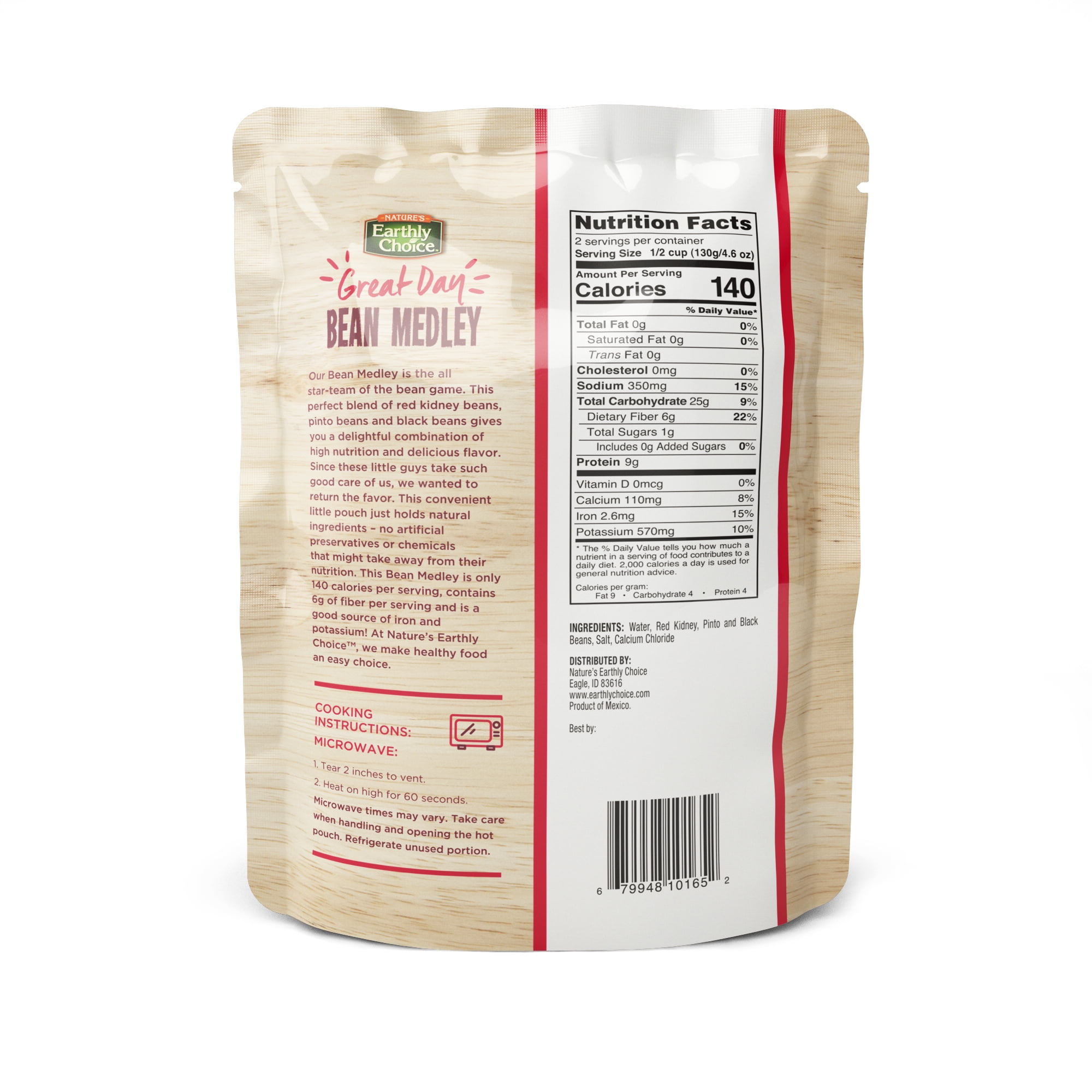 (3 pack) Nature's Earthly Choice Healthy Delicious 3 Bean Medley bag gluten free, 10 oz