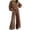 Coffee, variant on Women Suits 2 Piece Set with Pockets Classic Round Neck Long Sleeve Crop Sweatshirt & Drawstring Wide Leg Pants Suit Fashion Polka Dot Sweatsuit Set Vacation Outfits for Women Beige S
