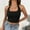 Black, variant on Harpily Tanks & Camis Gifts For Women Solid Rib Halter Neck Backless Crop Top Navel Suspender Top Black XXL
