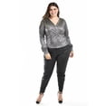 thumbnail image 4 of Blusa textura metalica Roman Fashion /Tallas Extras, 1883 (Plateado) plateado 36, 4 of 5
