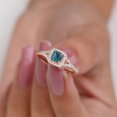 thumbnail image 3 of Rosec Jewels Engagement Ring - Princess Cut London Blue Topaz Ring with Diamond for Women (1 CT, AAA Quality), 10K Rose Gold, US 7.00, 3 of 6