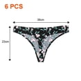 thumbnail image 2 of Ropa interior sexy para mujer, Tanga de cintura media, transpirable, de una pieza, con estampado sin huellas, 6 uds., 2 of 5
