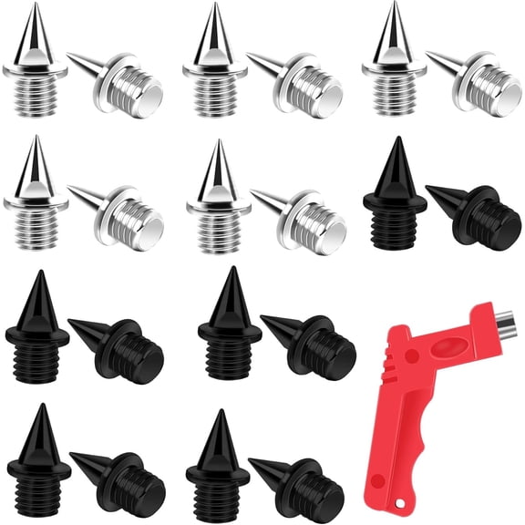 Hard Steel Track & Country Spikes - 1/4inch, 20 count with Spike Wrench, Replacement for Sprint Short Running Shoes
