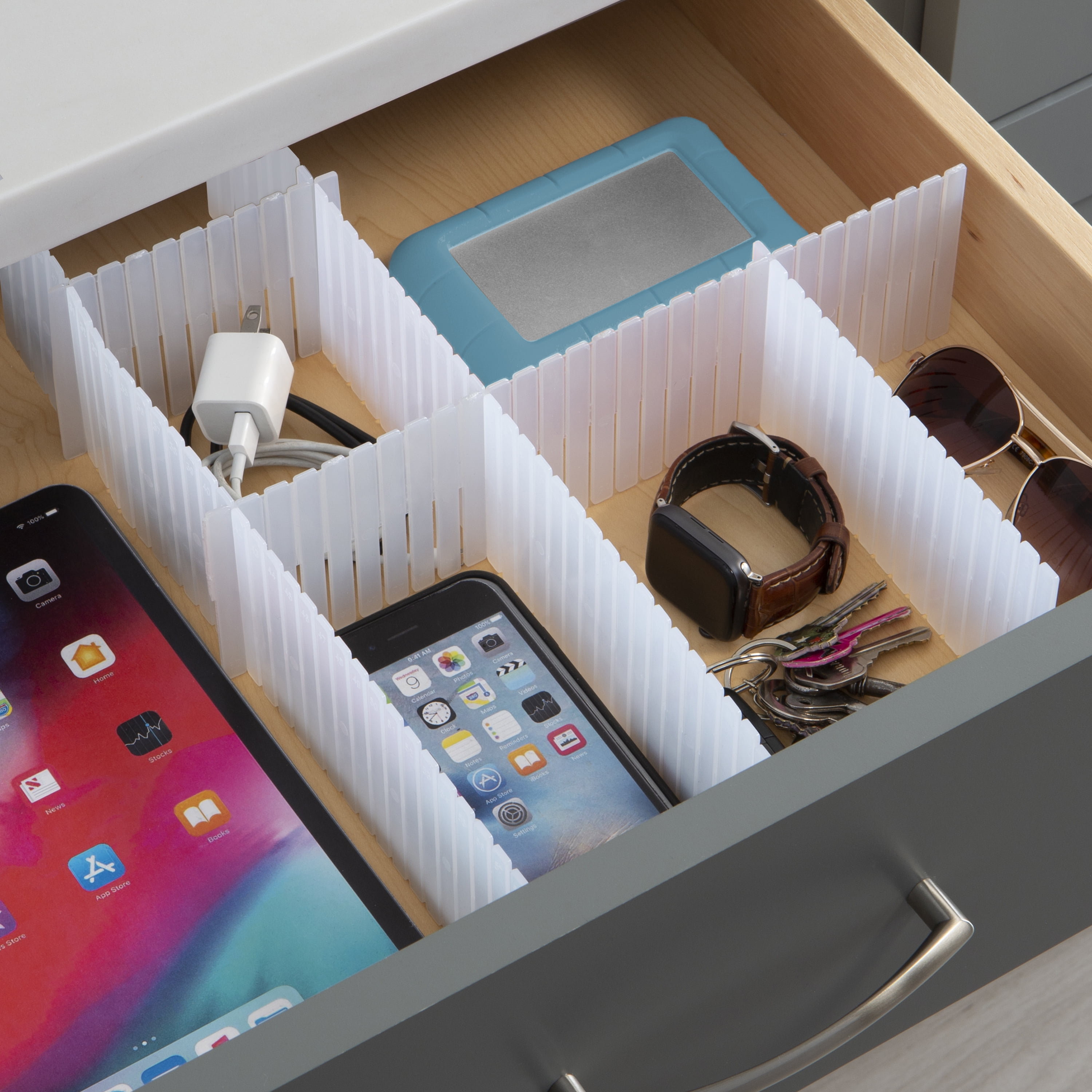 Simplify Interlocking Draw Organizers, Customizable, 3 Piece, White