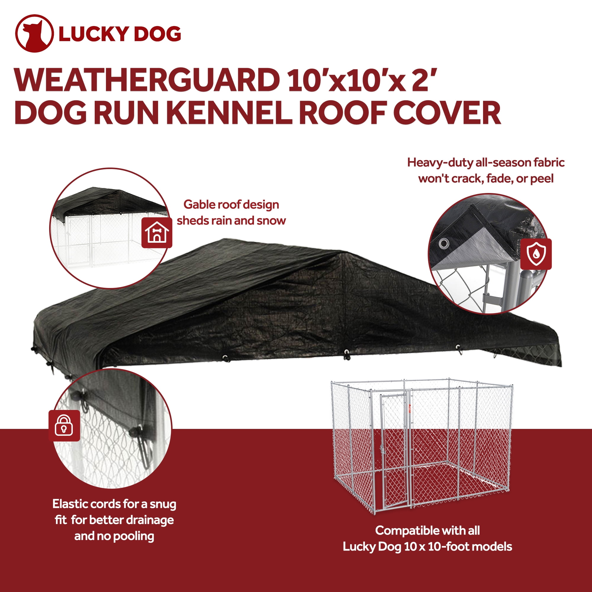 Lucky Dog Heavy-Duty Outdoor Metal Run, 10x10ft Galvanized Steel