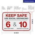 thumbnail image 3 of Keep Safe Use Social Distancing Sign, 12x18 Reflective Aluminum EGP, 3 of 8